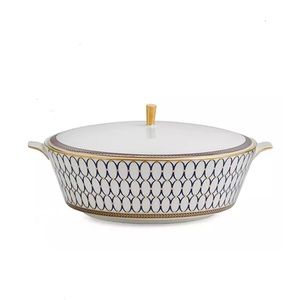 NWT Wedgewood Renaissance Gold Covered Vegetable Dish